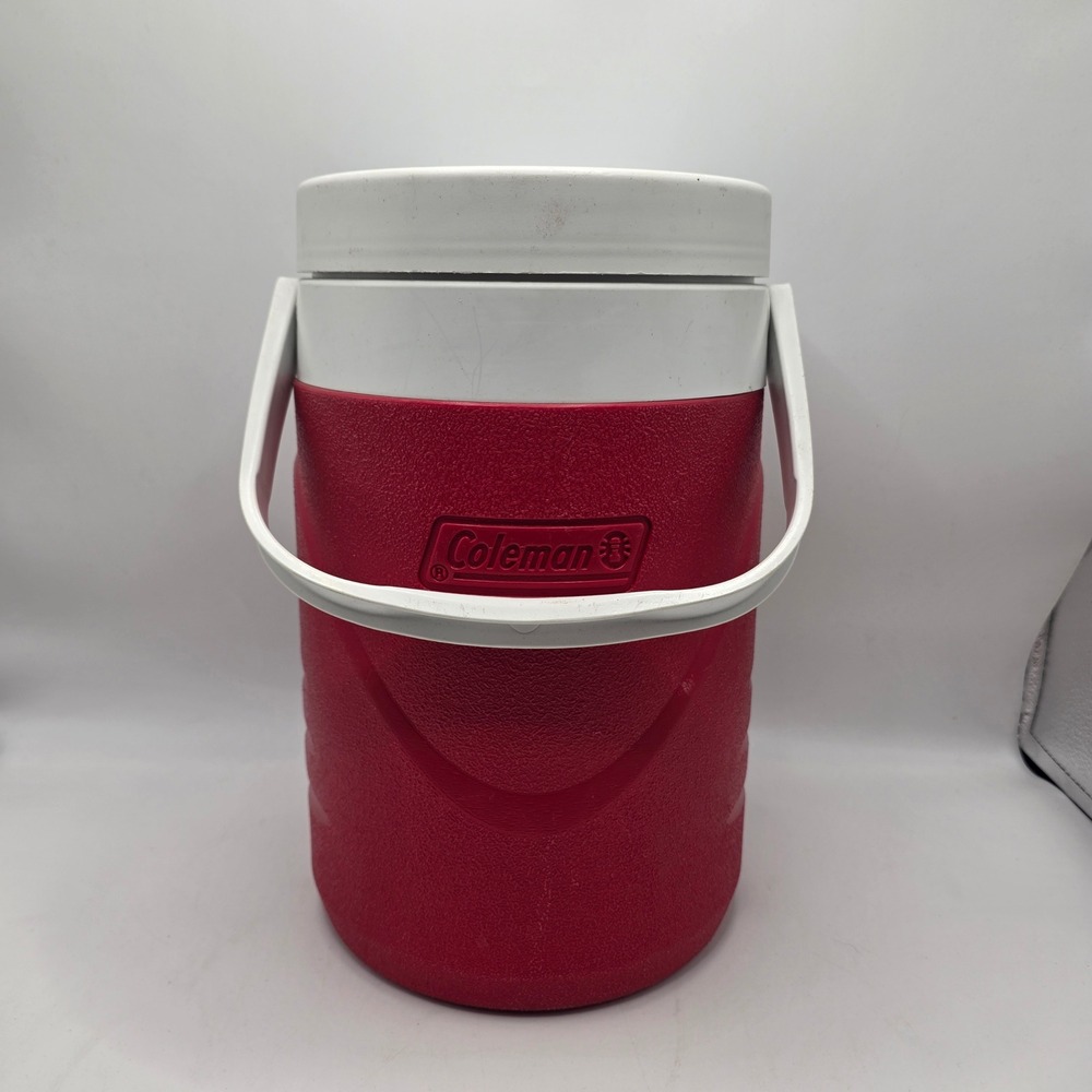 Coleman Water Jug Red Insulated 1 Gallon Flip Spout‎ Camping Cooler USA